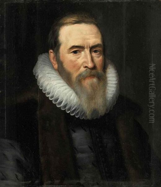 Portrait Of Johan Van Oldenbarnevelt In A Fur-lined Coat And White Ruff - view 1
