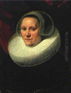 Portrat Einer Dame Mit Muhlsteinkragen by Michiel Jansz. van Mierevelt