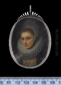 Portrait Of A Gentleman, Wearing Black Doublet And Large Ruff (+ Portrait Of A Lady Wearing Black Dress Withsilver Cloth Embroidered With Gold; Pair)