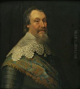 A Portrait Of A Gentleman, Bust-length, Wearing Armor With A Lace Collar