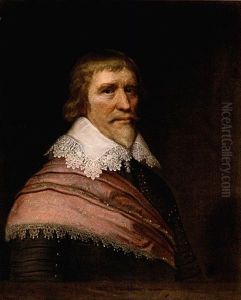 Portrait Of Edward Cecil, Viscount Wimbledon, Aged 59, Wearing Armour, A White Lace Ruff And A Red Sash