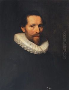 Portrait Of A Gentleman (hugo Grotius?) Wearing Black With A White Ruff