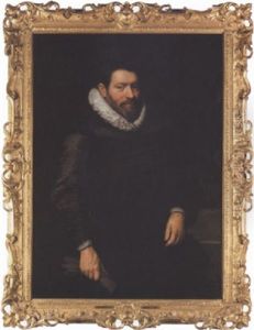Portrait Of A Gentleman Wearing A Black Jacket With A Lace Ruff