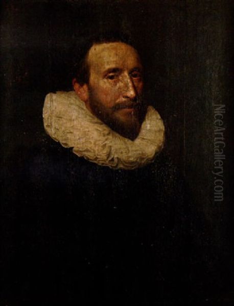 Portrait Of A Man Wearing A Black Costume And White Ruff - view 1
