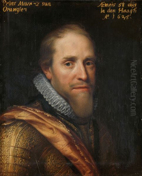 Portrait Of Maurice, Prince Of Orange, Count Of Nassau, Small Bust-length, In Armour And A Ruff - view 1