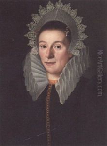 Portrait Of A Lady, Half-length, In A Black Dress With A Ruff And A Lace Headdress