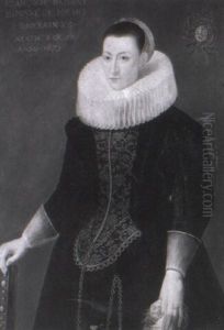 Portrait De Femme A La Robe Brodee Et A La Chaine D'or by Michiel Jansz. van Mierevelt