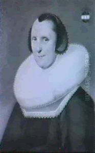 Halbfigurenportrait Einer Frau Mit Weissem Spitzenkragen by Michiel Jansz. van Mierevelt