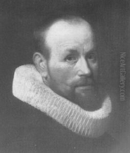Portrait Of A Man, Head And Shoulders In A Black Coat And   Ruff