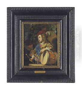 Boys Playing The Flute And Drum by Frans van Mieris