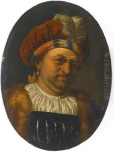 A Trony Self-portrait Of The Artist, Bust-length, Wearing A Turban Crowned With A Feather, And Fur-trimmed Robe by Frans van Mieris