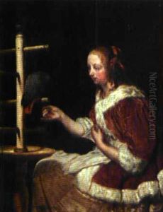 Jeune Femme Au Perroquet