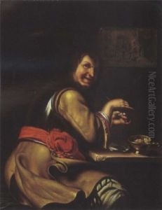 A Soldier Smoking In An Interior by Frans van Mieris