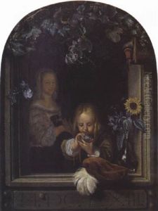 Les Bulles De Savon by Frans van Mieris
