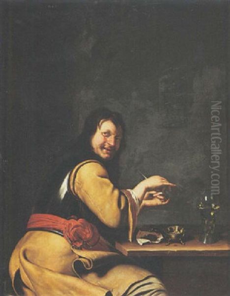 A Soldier Preparing A Pipe - view 1
