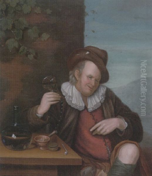 A Peasant Drinking - view 1