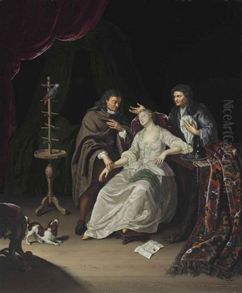 The Doctor's Visit by Frans van the Younger Mieris