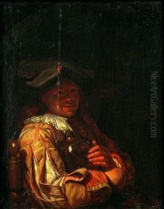 Portrait D'homme Tenant Un Flacon