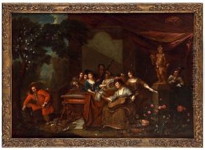 Concert On A Palace Terrace by Willem Van Mieris Leiden