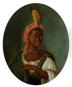 Portrait Of A Young African Woman With Pearl Necklace And Feather Turban by Willem Van Mieris Leiden