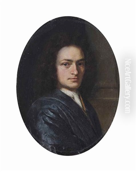 Portrait Of A Gentleman, Bust-length, In A Blue Robe With A White Cravat - view 1