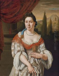 Bildnis Einer Dame Vor Landschaftshintergrund by Willem Van Mieris Leiden