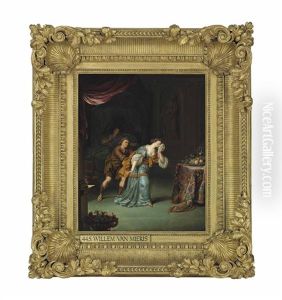 An Interior With A Man Consoling A Distressed Lady, Beside An Invalid In Bed