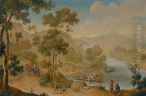 Weite Flusslandschaft Mit Reisenden by Willem Van Mieris Leiden