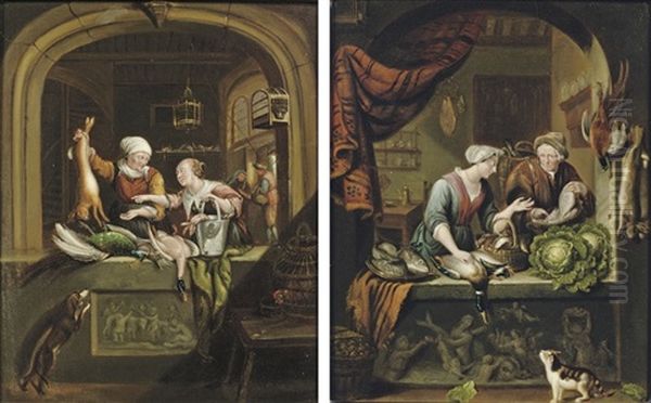 A Poultry Seller In An Arched Window (+ Another; 2 Works) - view 1