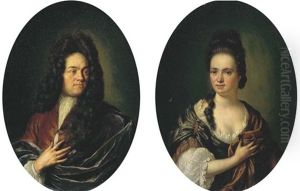 Portrait D'homme (+ Portrait De Femme; Pair) by Willem Van Mieris Leiden