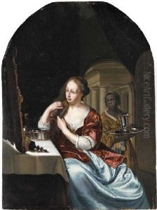 A Woman At Her Toilet With An Attendant by Willem Van Mieris Leiden