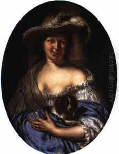 Portrait De Jeune Femme Au Chien by Willem Van Mieris Leiden