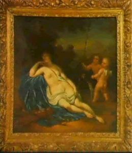 Ruhende Diana Mit Zwei Putten In Einer Landschaft