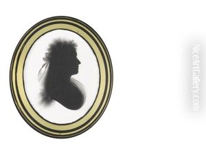 A Bust-length Silhouette Of A Lady, Profile To The Right And Wearing Fichu, Her Powdered Wig Decorated With Ribbons