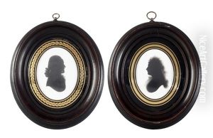 Two Bust-length Silhouettes Portraying Lady Charlotte Teignmouth (d.1834) And A Gentleman (pair) by John Miers