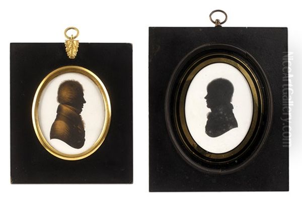A Bust-length Silhouette Of A Gentleman, Called Mr Fortescue, Profile To The Right ( + A Bust-length Silhouette Of A Boy, Wearing Coat, Stock And Cravat; 2 Works) - view 1