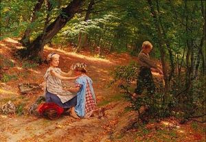 La Couronne De Fleurs by Frigyes Friedrich Miess
