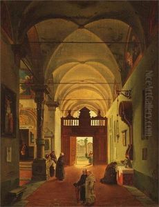 Blick In Ein Klosterinterieur by Giovanni Migliara