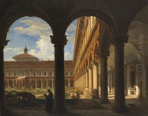 Il Cortile Centrale Dell'ospedale Maggiore by Giovanni Migliara