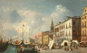 Blick Auf Den Dogenpalast Und Den Bacino San Marco