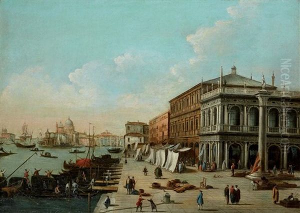 Venise Le Palais Des Doges Et Le Quai Des Esclavons; L'entree Du Grand Canal Vue Du Quai Des Esclavons (pair) - view 1
