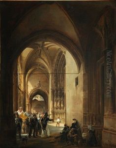 Sfollati E Feriti All'interno Di Una Chiesa Durante Una Battaglia Risorgimentale by Giovanni Migliara