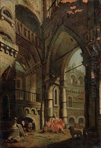 An Architectural Capriccio With Daniel In The Lions Den - view 1