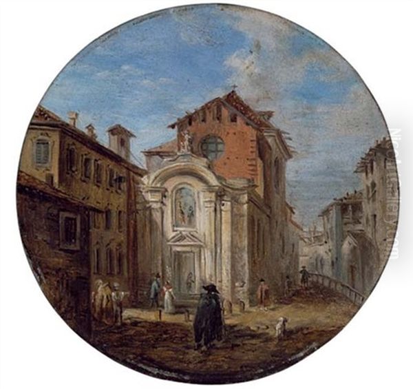 Rue Avec Une Eglise Animee De Personnages - view 1