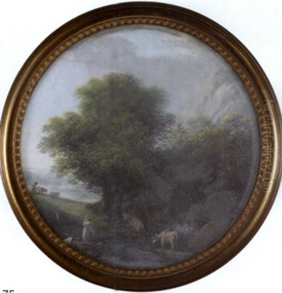 Paesaggio Campestre Con Figur E Armenti - view 1