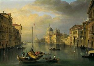 Il Canal Grande Con Vista Sulla Chiesa Della Salute E La Dogana A Venezia by Giovanni Migliara