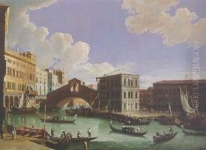 Le Pont Du Rialto by Giovanni Migliara