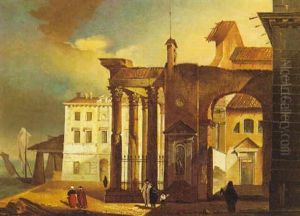 Veduta Ideata Con Le Colonne Di S. Lorenzo Di Milano