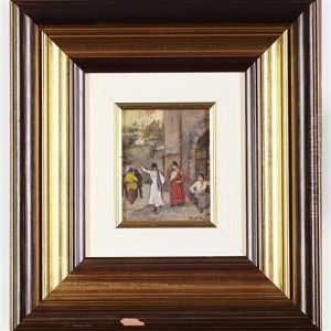 Woman Of Naples In An Archway by Vincenzo Migliaro
