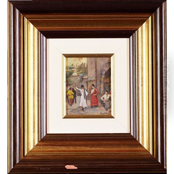 Woman Of Naples In An Archway - view 1